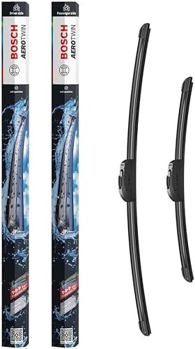 Bosch Aerotwin Aerotwin eAR 601 S - Jeu de 2 Balais d'essuie-glaces de Remplacement Avant - Livrés avec Adaptateur Pré-assemblé - 600 mm / 400 mm - Boîte réduite pour moins de déchets