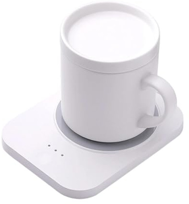 predolo Scalda Tazze Da Scrivania, Telefono Cordless, Multifunzionale, Controllo Della Temperatura, Vassoio Scalda Tazze Da Caffè per Ristoranti, Eventi, Casa, Bianco
