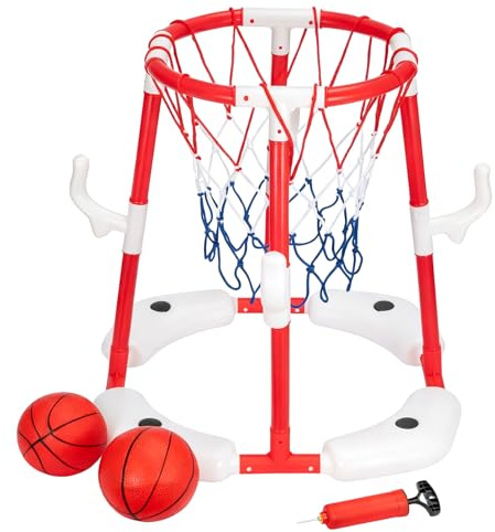 SUNNYNEST Kids Basketball Hoop 62x58CM Pool Basketball Toys Toddler Basketball Set Inflatable Swimming Pool Toys for Toddlers with 2 Large Balls Pump for Boys Girls Ages 1-5 Years Old for Indoor Out