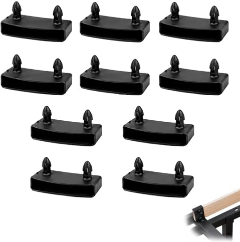 10 Stück Lattenträger für Seitenschienen,Bettlattenhalter für Bettrahmen,Halterungen für Holzlatten 52–55 mm Breite und 7–10 mm Stärke,Geeignet für Einzel, Doppel Queen und King-Size-Betten