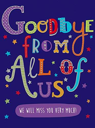 Piccadilly Greetings Big Goodbye from All of Us Greeting Card - H 11.75 x W 8.75 Inches