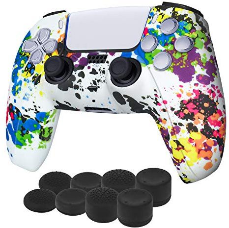 Newseego PS5 Funda Protectora Antideslizante de Silicona para Mando PlayStation 5, Carcasa Slim Controller (Pintada Fundas)