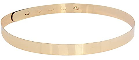 Jungerhouse Damen Metallgürtel Verstellbarer Metallgürtel Gold/Silber Metallkette Gürtel Voll Waist Spiegel Bund Ketten Gürtel Elastischer Stretch Gürtel für Kleider (Breite 2cm)