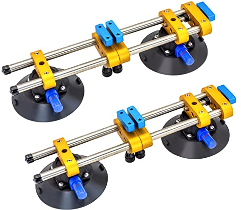 2PCS 6 inch Stone Seamless Seam Setter With Vacuum Suction Cups For Seam Joining Leveling,Solid Countertop Installation Tool for Quartz slabs ，Granite, Stone, Marble,Tile Gap Regulator