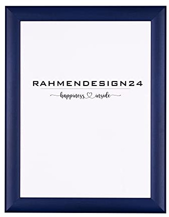 Rahmendesign24 Bilderrahmen Fiona 15x21 (DIN A5) Dunkelblau Fotorahmen, Wechselrahmen, Posterrahmen, Puzzlerahmen