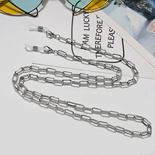 Brillenkette Mode-Lesebrillenkette Für Damen Und Herren, Maskenkette Aus Metall, Sonnenbrillenkordeln, Brillenband, Halteriemen, Brillenhalterung, Silber