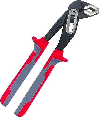 Sharp-tec 250mm Plumbers Wrench, Adjustable Plumbers Pliers, Water Pump Plier with 85mm Width Opening, Red (BSL-30065-Red)