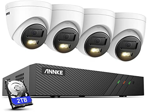 ANNKE 3K PoE CCTV Camera System with 2TB HDD, 4K NVR Recorder and 4x 3K IP Camera, Dual-Color Night Vision, Human & Vehicle Detection, IP67 Outdoor Security Cameras for Home & Business