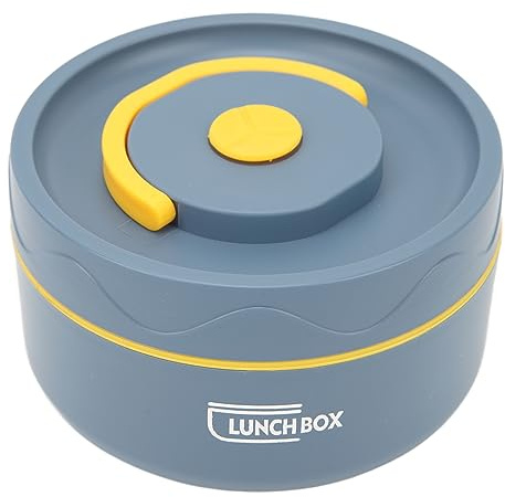 Thermal Insulated Cooking Pot, Portable Excellent Heat Preservation Insulated Food Container for Camping (Microwave Oven Style, Deep Sea Blue)