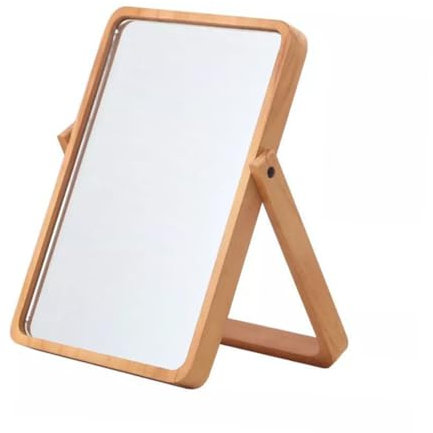 Beavorty 1Stk Tisch-Make-up klappbarer Schreibtisch Tischplatte aus Holz schminkspiegel Kosmetikspiegel Stereospiegel Jahrgang Holztisch Tischspiegel rotieren Bambus