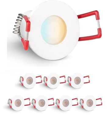 LEDUX 3W Mini LED Spots CCT Farbwechsel Warm-Neutral-Kalt-Weiß, Farbtemperatur einstellbar + Dimmbar über Funk & Wifi, smarthome Einbaustrahler IP65 Schutz für Innen- und Außen (Weiß, 8x Minispot)
