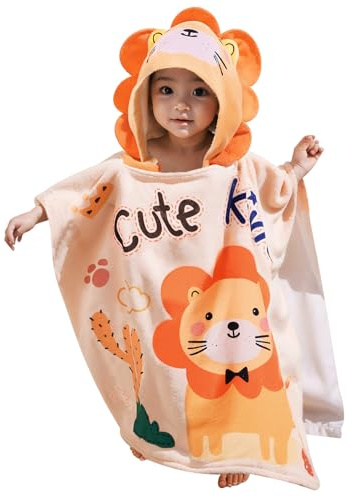 Bebamour Asciugamani con cappuccio per bambini e bambine, asciugamano assorbentebambino, 63,5 x 63,5 cm, 0-6 anni