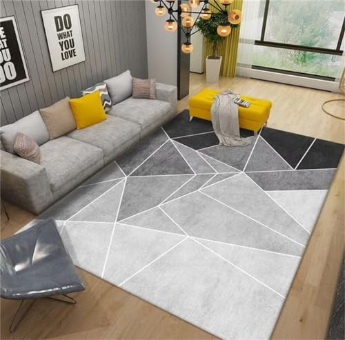 DJHWWD Schöne Teppich Kinderteppich Wald Waschbarer mit modernem geometrischem Muster, leicht zu reinigen 200x250CM grau Wohnzimmerteppich
