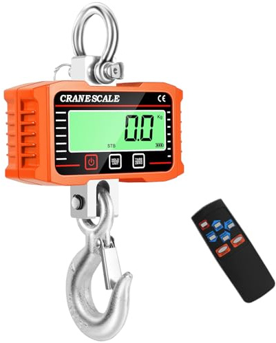 Balance de grue numérique, balance électronique suspendue 2000 kg 4400 lb, balance suspendue industrielle avec capteur précis, mini balance LCD portable avec crochet pour usine de ferme de chasse