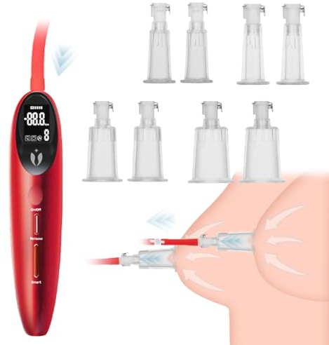 NAIXBTY Elektrisch Nippelsauger Brustwarzen Vagina Vakuumpumpe mit 2 Nippel Sauger Sex toy & Klitoris Sauger für Frauen BDSM Intelligente Vakuum Pumpe Spielzeug Erotisches Sexspielzeug für Frauen (XL)