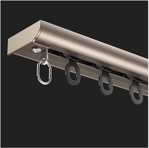 Decken-Vorhangschiene(3.28ft-19.6ft), Vorhangschienen aus Aluminium, Gleiten Vorhangschiene, für Vorhänge Wohnmobil-Vorhangschiene Raumteiler Duschvorhang(Gold,1m/3.28FT)
