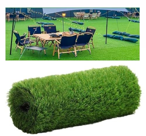 Rouleau de gazon artificiel - Hauteur des poils : 20 mm - 2,5 x 5 m - Pour intérieur et extérieur - Aspect naturel et réaliste - Pour pelouse de jardin (2,5 x 3 m)