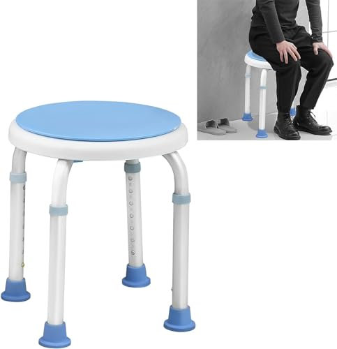 Sedia da doccia per anziani con sedile girevole regolabile in altezza, sgabello da bagno per disabili, panca antiscivolo per vasca, facile da montare, senza bisogno di attrezzi