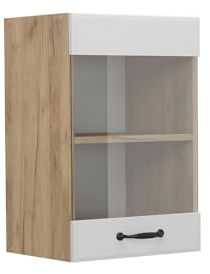 Vicco Küchenglasschrank R-Line, Weiß Landhaus, 40 cm, zur freien Kombination innerhalb modularer Küchensysteme