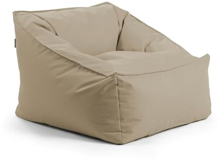 mokebo Gartensessel 'Der Sunnyboy' Made in Germany, Outdoor Sitzsack, Bean Bag mit Füllung, als Liegekissen, Gartenliege, Relaxliege, Bodenkissen oder Liege in Khaki