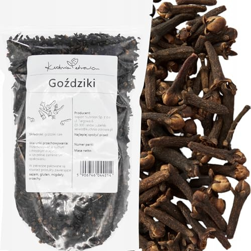Kuchnia Zdrowia - Chiodi di garofano - Spezia aromatica - Senza additivi - Vegan - Confezione a prova di perdite con cerniera - Doypack: (Big, 500, grammo)
