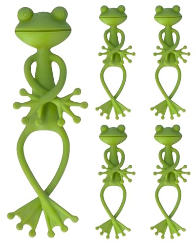 5 Piezas Soporte para Plantas Rana, Soporte Multiusos para Plantas Rana, Soporte para Plantas Rana para Plantas de jardín, estatuas de Animales, Plantas en macetas, etc (Verde)