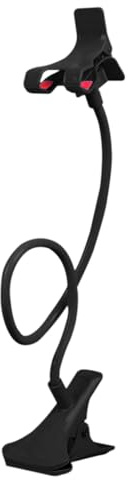Generico Supporto Per Cellulare Da Letto - Collo Oca Supporto Regolabile E Flessibile Per Smartphone - Antiscivolo Pinza Multifunzione A Braccio Lungo Per Passeggino Scrivania Letto Auto Scrivania