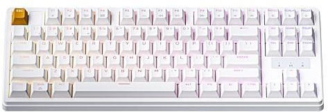 Keychron KJ4 Kabellose benutzerdefinierte mechanische Tastatur, 2,4 GHz Bluetooth QMK 80% Layout RGB, Hot-Swappable Bananenschalter kompatibel mit Mac Windows Linux, 3750 mAh Schnellladeakku für