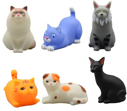 6pcs Light Up Bath Toys Colorful Floating, Safe & Fun Cat Cat Kids Bath Toys, pour Les Jeux de Douche de Baignoire Piscine |