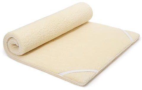 Coprimaterasso Matrimoniale In Lana Vergine 160x190cm - Copri Materasso Matrimoniale Con Comfort Ergonomico - Topper per un Buon, Dolce Sonno - È Lavabile, Termoregolatore e Delicato sulla Pelle.