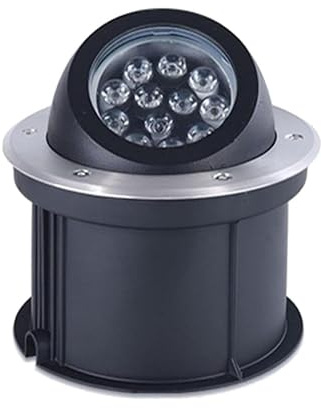 Outdoor Buried LED Landscape Light - IP67 Waterproof Stainless Steel Ground Spot Light, 15W White / 18W Green, Underground Inground Lamp