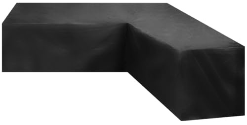 Abaodam Housse de Canapé D'angle en Tissu Oxford 210d Imperméable et Résistante aux Intempéries, Couverture Sectionnelle Extérieure 286x286x82 Cm, Protection Poussière et UV pour Meubles