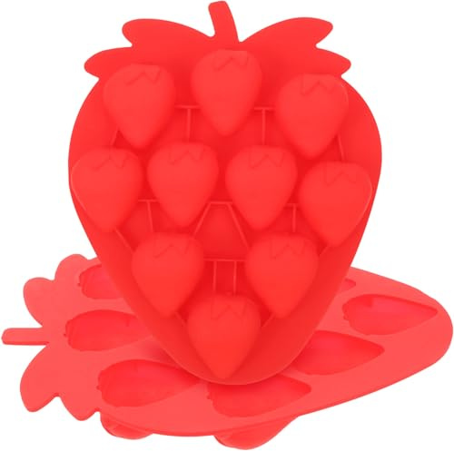 INOOMP 2piezas Molde de Silicona para Tartas con Forma de Fresa Molde para Bombones y Gominolas Diseño para Repostería Creativa Fácil de Limpiar y Desmoldar
