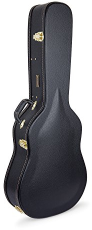 Crossrock Wooden Dreadnought Acoustic Guitar Case | Arched Top, Padded Interior, Lock & Storage – Fits Martin D-28, Taylor 210, Yamaha FG-Black(CRW600DBK)