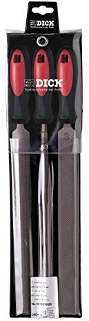 F. DICK Feilensatz 3tlg. 250 mm (Feilen für allgemeine Arbeiten, Hieb 1, Holz, Stahl, Eisen, NE-Metall) 1310250-2K