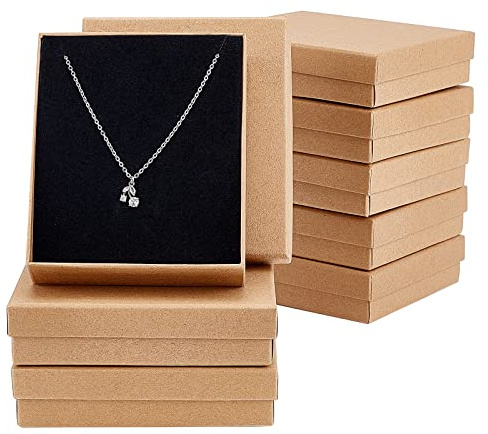 NBEADS Caja, 8 Unidades 11 X 13 Cm/4,3 X 5,1 Pulgadas Rectángulo Burlywood Cartón Bead Caja de Regalo para Joyería Pulsera Collar Manualidades Cumpleaños Navidad Festival Almacenamiento