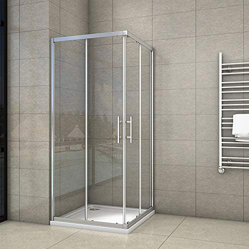 760x760x1850mm Sliding Doors Corner Entry Shower Enclosure Glass Screen Cubicles