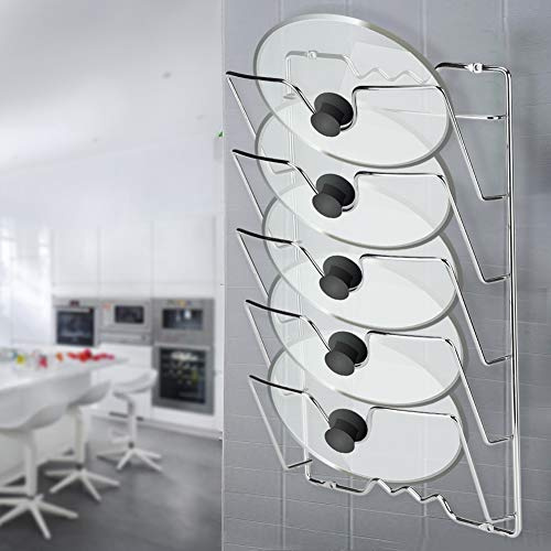 Topfdeckelhalter vertikal für 5 Topfdeckel und Pfannendeckel Küchenorganizer Kochgeschirr Rack Platzsparend 434 x 278 x 97 cm