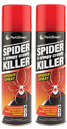 SDMAX Pestshield 2pcs Spider & Creepy Crawly Insect Killer - No More Spiders, Treatment For Control, Easy Application, 200ml Spray Can, Pest-Free Home