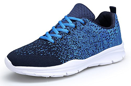 DAFENP Chaussures de Course Running Sport Compétition Trail entraînement Homme Femme Basket Sneakers Outdoor Running Sports Fitness Gym Shoes (Bleu, Numeric_42)