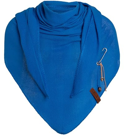 KNIT FACTORY - Lola Dreieckstuch - Fein Gestrickter Damen Schal - Tuch Schal - Für Frühling und Sommer - Baumwollmix - 190x85 cm
