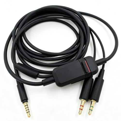 Taoricen MMX 300 Audiokabel, 3,5mm Kopfhörerkabel Kompatibel mit Beyer MMX300 2nd Gen Audiokabel mit Mikrofon Lautstärkeregler, Computer Version (2m / 6.6 ft)