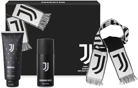 JUVENTUS | Confezione Regalo Uomo, Deodorante | Deodorante 150 ml + Docciaschiuma 200 ml + Sciarpa