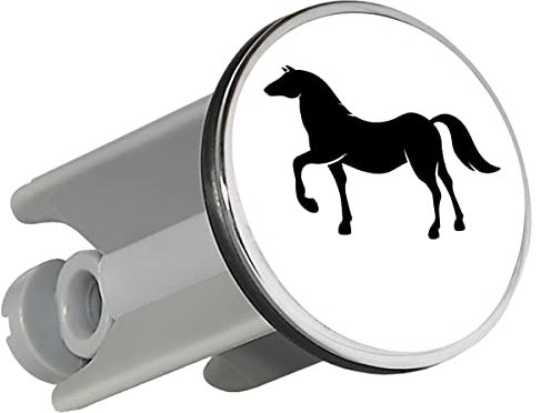 Huuraa Waschbeckenstöpsel Pferd Silhouette Geschenk 4cm für Waschbecken Abflussstopfen Pferd Geschenkidee