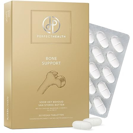 Perfect Health - Bone Support - Calcium Hochdosiert - Mit Magnesium, Vitamin D3 & K2 (VitaMK7®) - Calciumcitrat - 30 Tabletten - Für Knochen, Knochendichte & Knochengesundheit - Hohe Bioverfügbarkeit