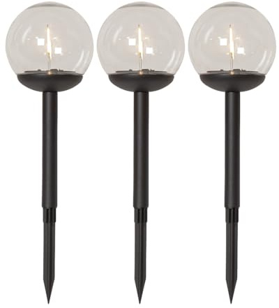 Star Trading Solar Gartenleuchte 3er-Set - LED Kugelleuchten Ø 10 cm