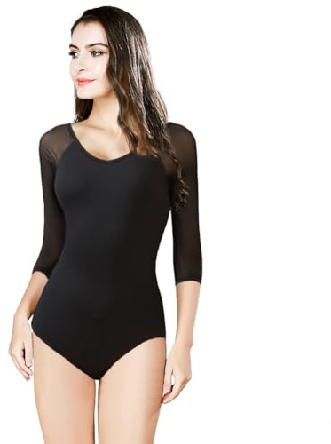 ROYAL SMEELA Ballett Body Für Frauen Ballett Trikots Damen Ballerina Body Damen Ballett Tanz Trikot Leotard Tanz Body tanztrikot Ballett Body für Damen balletttrikots Body Fuer Ballett schwarz