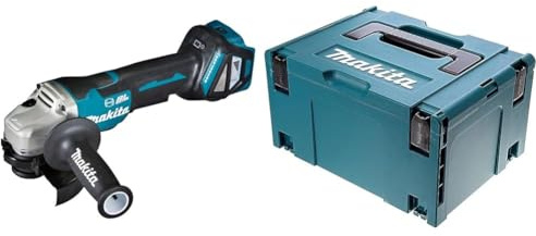Meuleuse D'angle Brushless Ø 125 mm 18 V Li-Ion (Produit Seul) Makita DGA517Z & 821551–8 Coffret connecteur de Type 3 Makpac Bleu