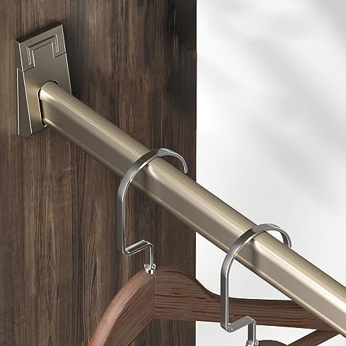 Kleiderstangen Ovale Aluminium-Schrankstange, Wandmontierte Stange Zum Aufhängen Von Kleidern, Kommerzielle Hotel Schrank Valet Bar Für Garderobe, Bad, Waschküche, Balkon ( Color : Champagne , Size :