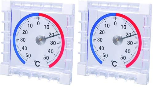 Technoline Fensterthermometer, weiß, 7,5 x 2,1 x 7,5 cm, WA 1010 (Packung mit 2)